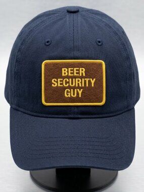 Beer Security Guy Hat Cap Novelty Blue Cotton Strap Back Hat Men's One Size